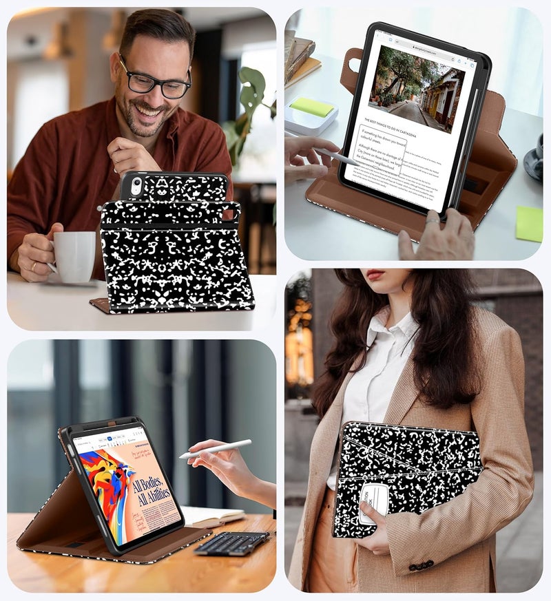 DTTO for iPad A16 Case, iPad 11th / 10th Generation Case (2025/2022), 360 Degree Rotating Premium Leather Folio Stand Cover with Pencil Holder, New Book - Image 5